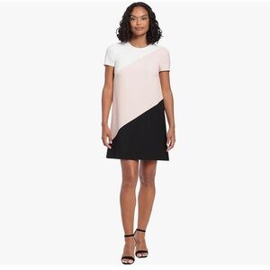 London Times Women's A-line Color Block Dress | US 8 UK 12 EU 38 | Shift Dress